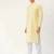 Men yellow printed cotton kurta pajama