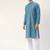 Men green printed cotton kurta pajama
