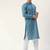 Men green printed cotton kurta pajama