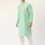 Men green printed cotton kurta pajama
