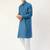 Men blue solid cotton kurta pajama