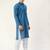 Men blue solid cotton kurta pajama