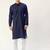 Men blue solid cotton kurta pajama