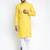 Men yellow solid cotton kurta pajama