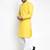 Men yellow solid cotton kurta pajama