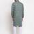 Men green woven blended cotton kurta pajama