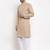 Men brown solid blended cotton kurta pajama
