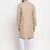 Men brown solid blended cotton kurta pajama