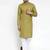 Men green solid blended cotton kurta pajama