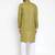 Men green solid blended cotton kurta pajama