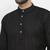Men black solid blended cotton kurta pajama
