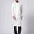 Men white solid blended cotton kurta pajama