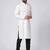 Men white solid blended cotton kurta pajama