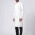 Men white solid blended cotton kurta pajama