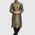 Men gold solid blended cotton kurta pajama