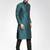 Men green solid blended cotton kurta pajama