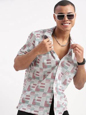 men's short sleeves abstract multi shirt 1