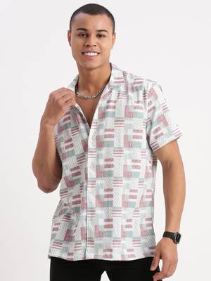 men's short sleeves abstract multi shirt 2