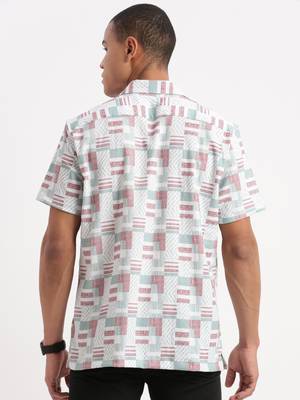 men's short sleeves abstract multi shirt 4