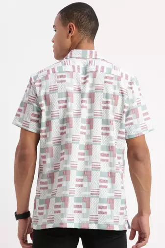 men's short sleeves abstract multi shirt