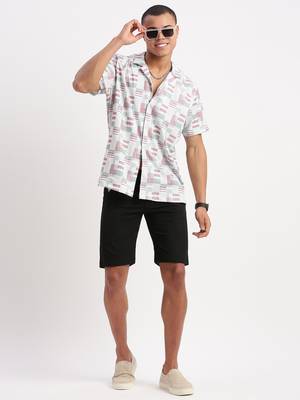 men's short sleeves abstract multi shirt 5