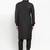 Men black solid blended cotton kurta pajama