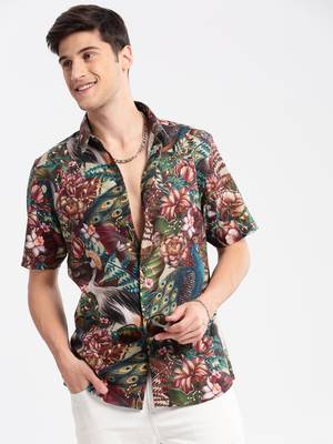 men's short sleeves floral multi shirt 1