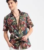 men's short sleeves floral multi shirt