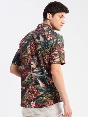 men's short sleeves floral multi shirt 4