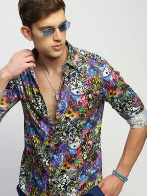 men's long sleeves abstract multi shirt 1