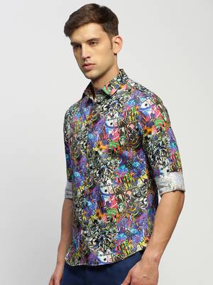 men's long sleeves abstract multi shirt 3