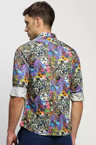 men's long sleeves abstract multi shirt