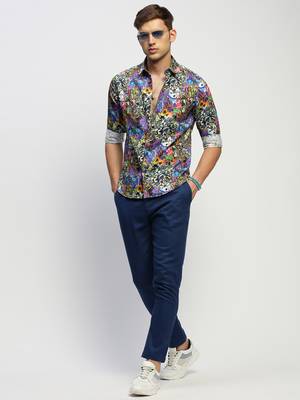 men's long sleeves abstract multi shirt 5