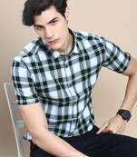 Showoff men's short sleeves tartan checks multi shirt