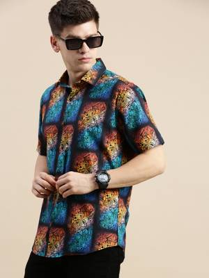 men's short sleeves graphic multi shirt 1