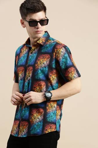 men's short sleeves graphic multi shirt