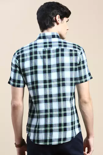 Showoff men's short sleeves tartan checks multi shirt