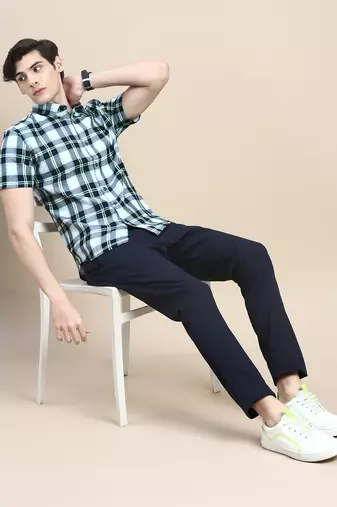 Showoff men's short sleeves tartan checks multi shirt