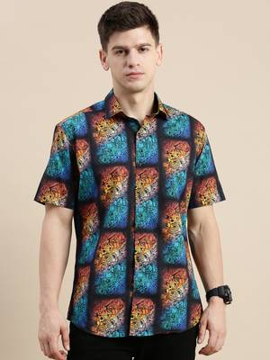 men's short sleeves graphic multi shirt 2