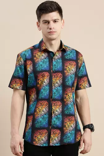 men's short sleeves graphic multi shirt