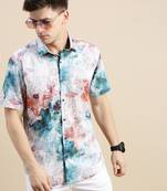 men's short sleeves floral multi shirt