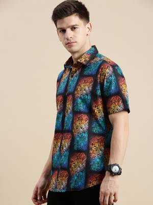 men's short sleeves graphic multi shirt 3