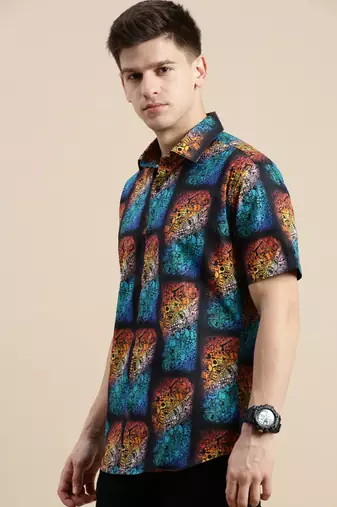 men's short sleeves graphic multi shirt