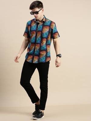 men's short sleeves graphic multi shirt 5