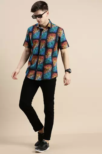 men's short sleeves graphic multi shirt