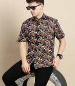 men's short sleeves floral multi shirt