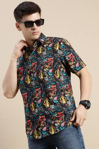 men's short sleeves graphic multi shirt