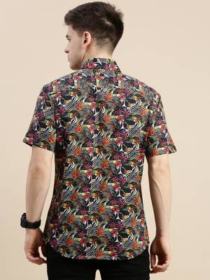 men's short sleeves floral multi shirt 4