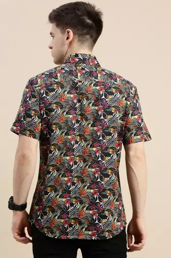 men's short sleeves floral multi shirt