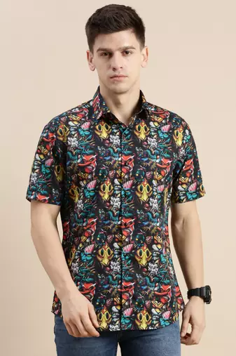 men's short sleeves graphic multi shirt